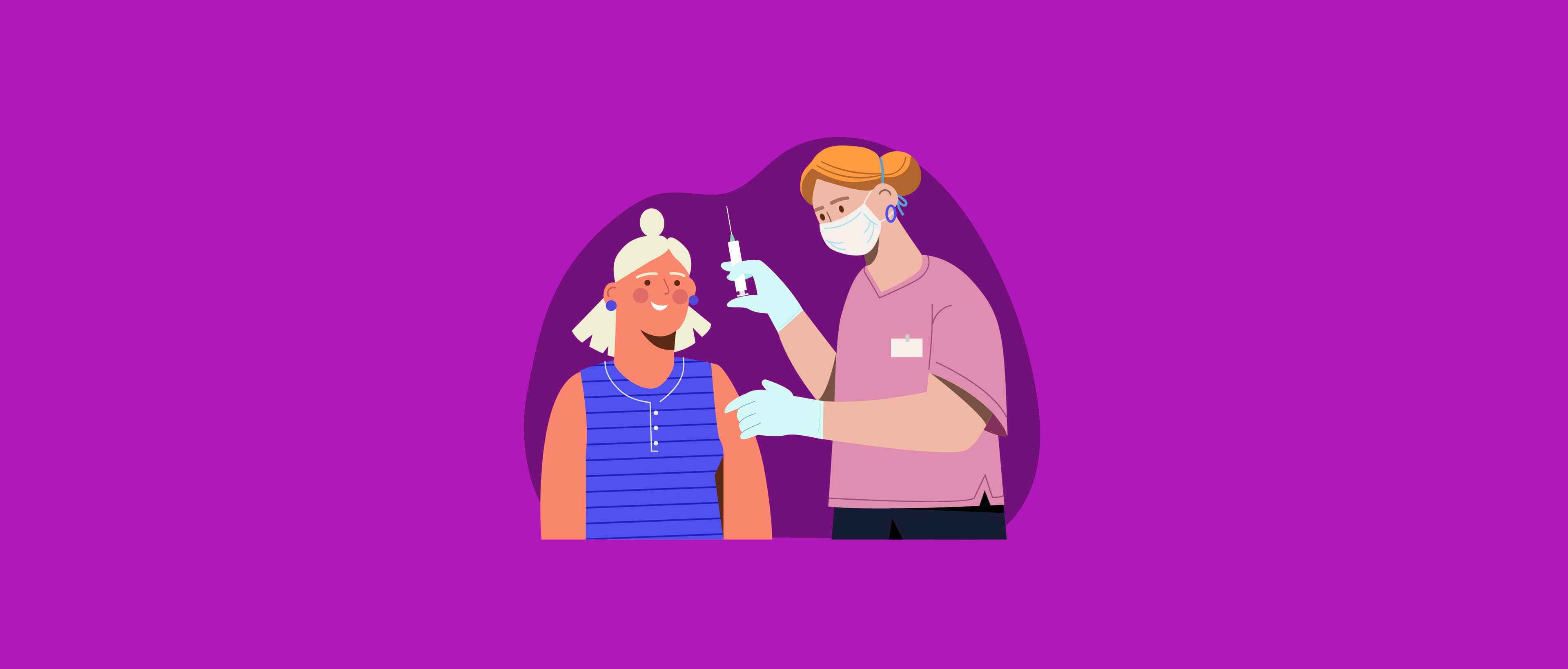 Une infirmière scolaire vaccine une jeune fille (illustration)