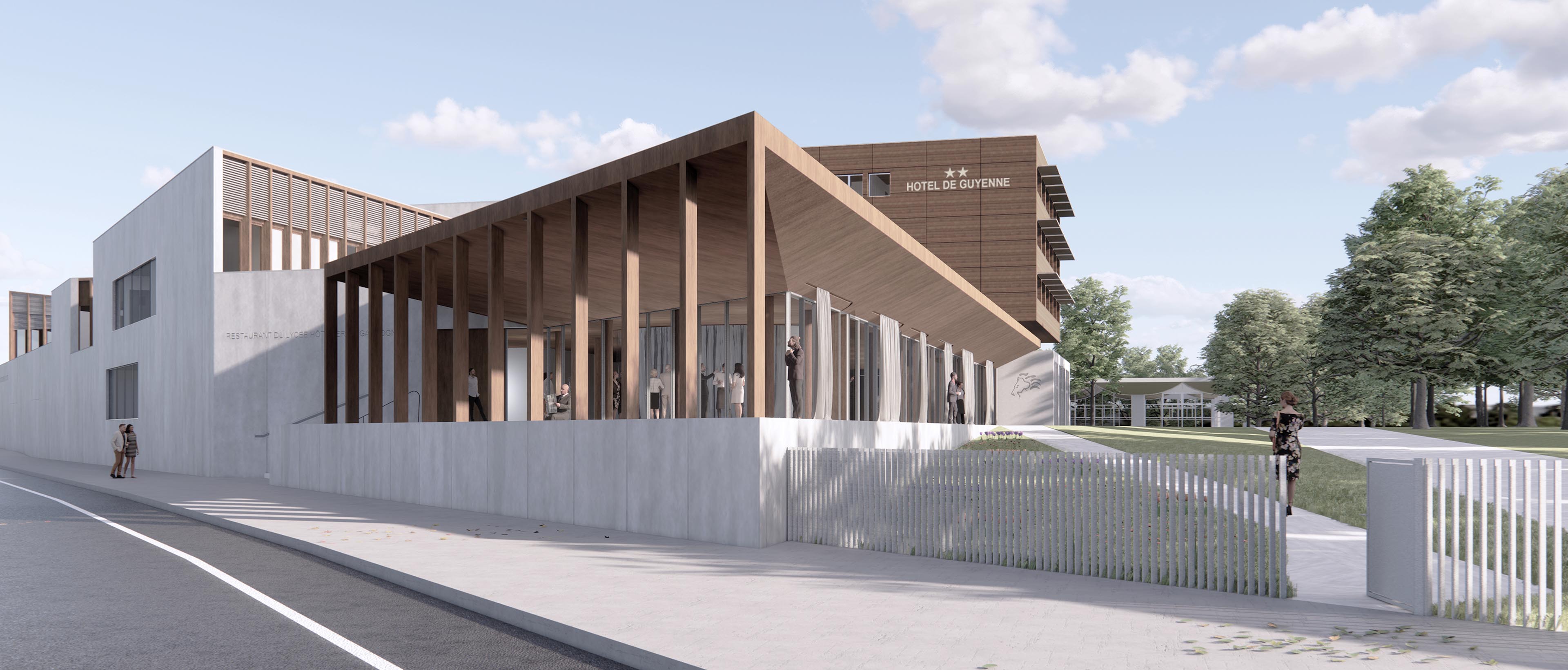 Facade lycée Gascogne à talence