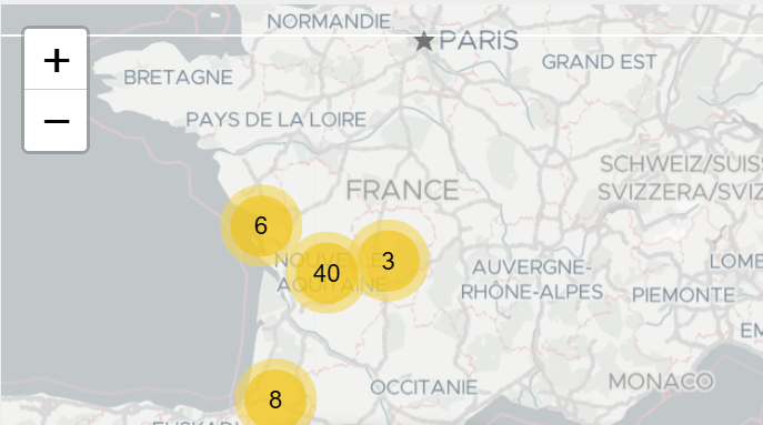 Carte agenda de l'orientation en Nouvelle-Aquitaine