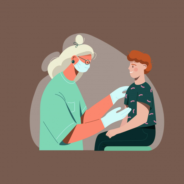 Une soignante prend soin d'un enfant (illustration)