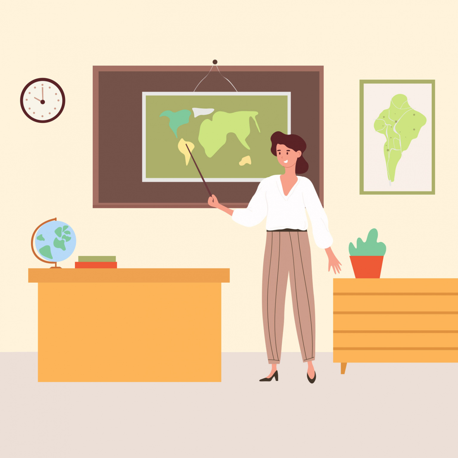 Illustration d'une professeur à son tableau