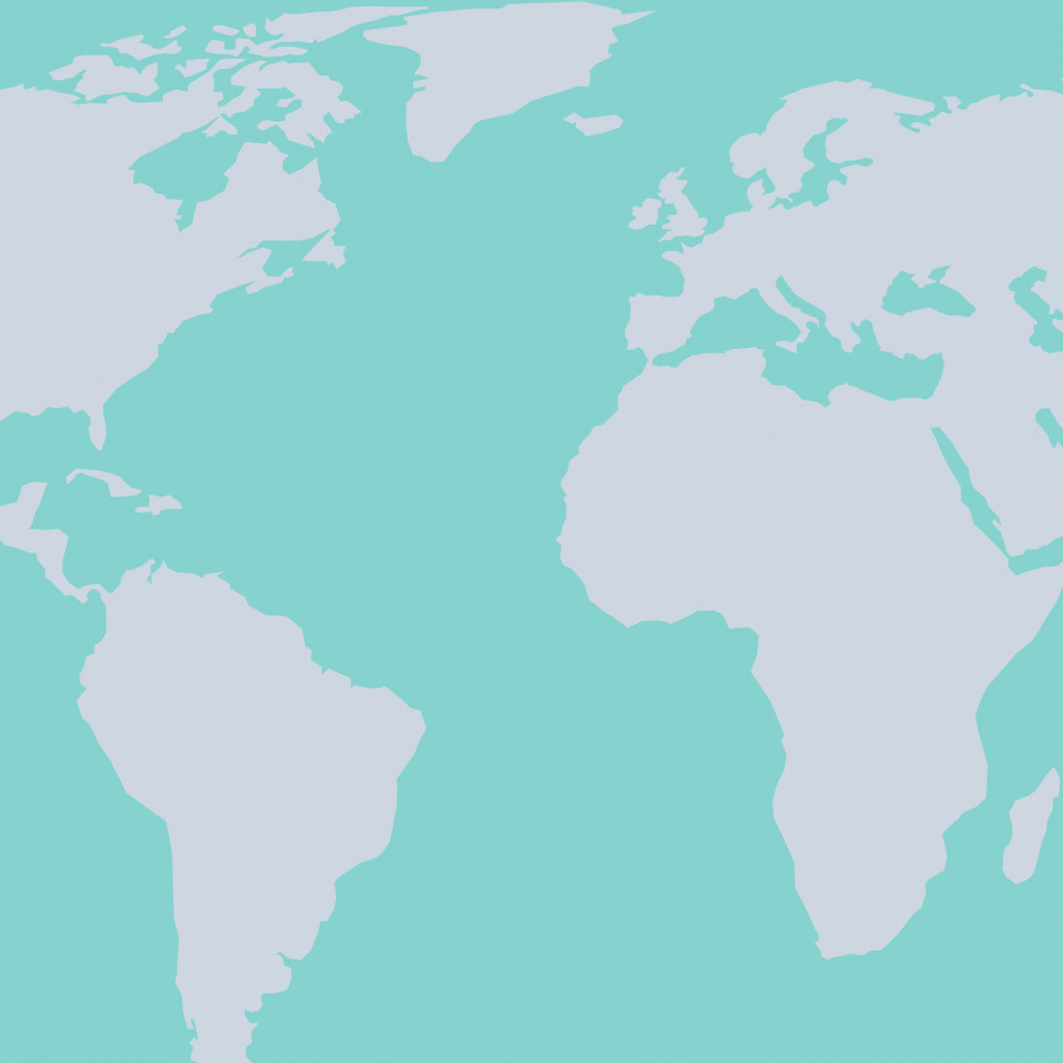 Carte du monde muette bleu sur bleu