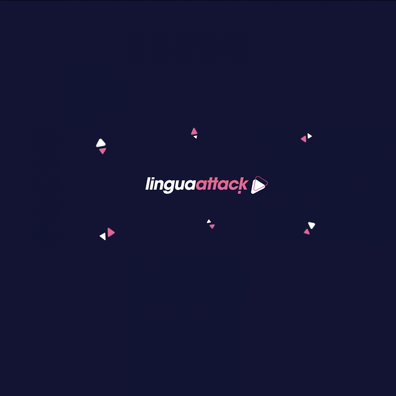 logos en forme de triangle avec marqué Linguaattack