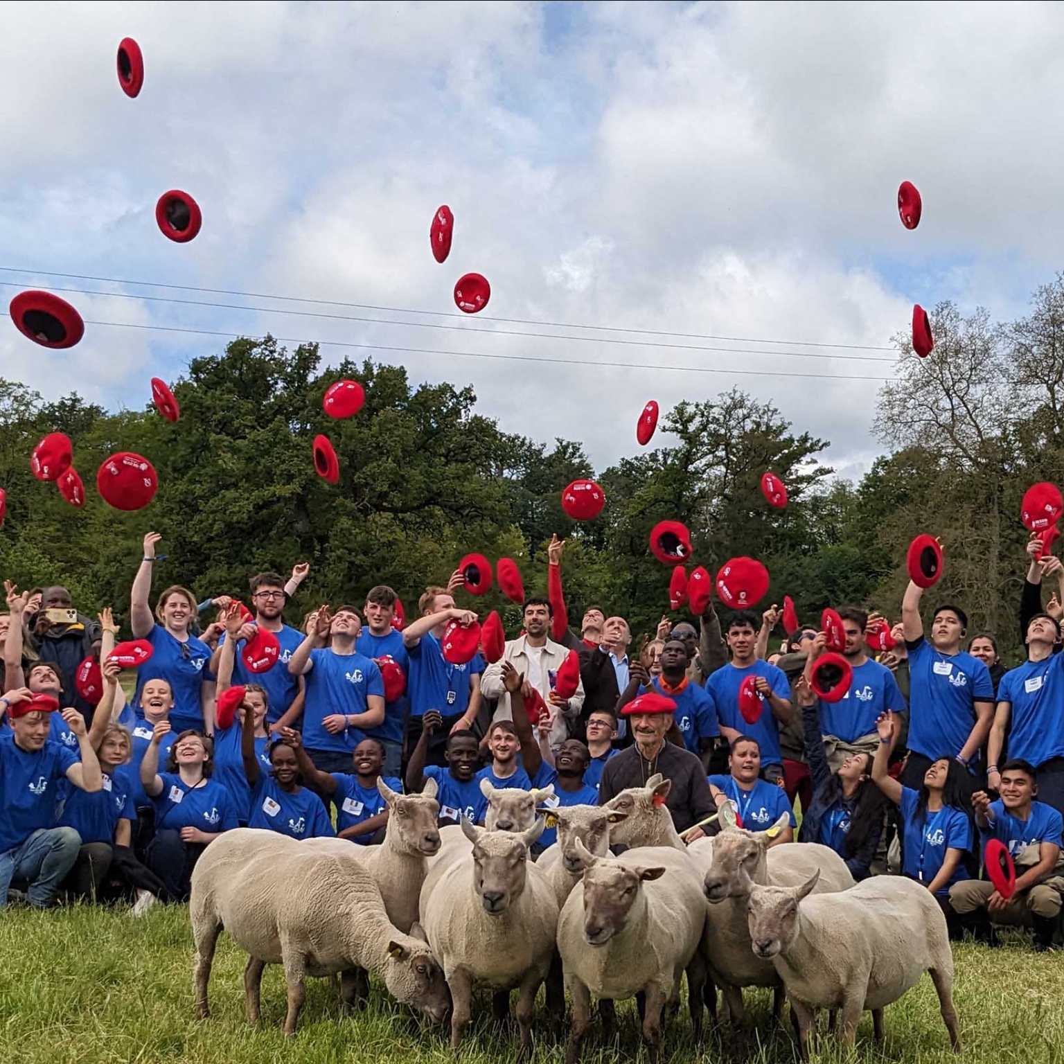 Ovinpiades mondiales des métiers - photo de groue pavec moutons