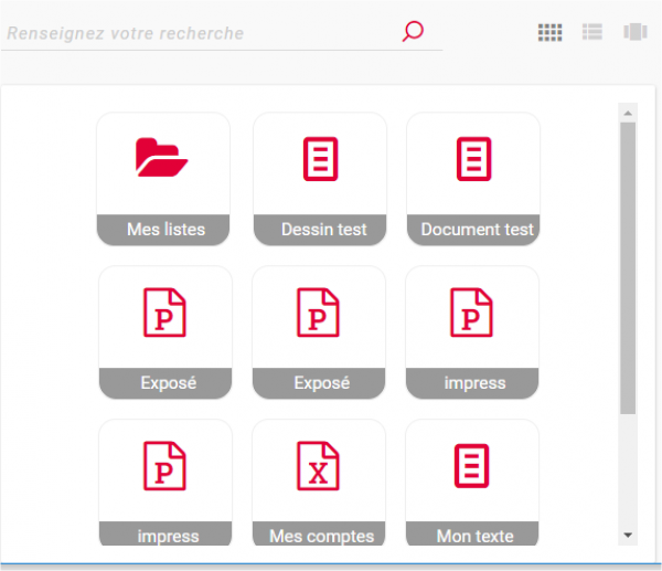 Affichage vignettes documents