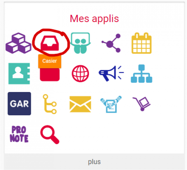 Capture d'écran casier lycée connecté