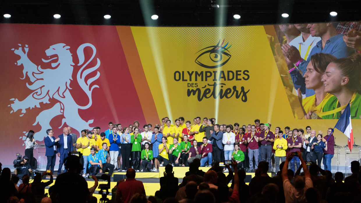 Podium des olympiades des métiers 2022