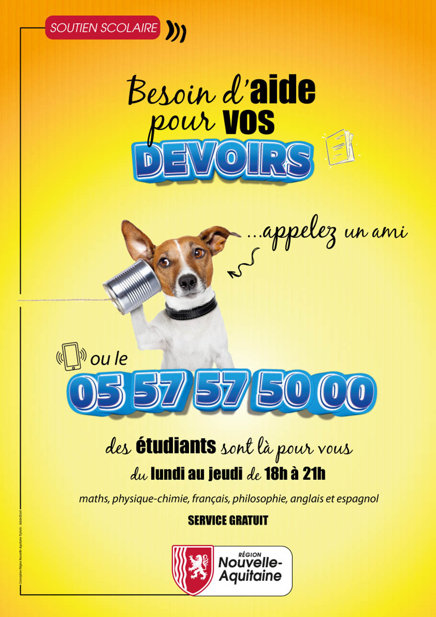 Aide et soutien scolaire gratuit Jeunes Nouvelle Aquitaine