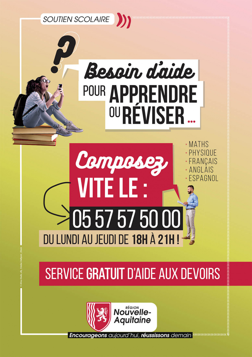 Ouverture du service gratuit d’aide aux devoirs de la Région Jeunes