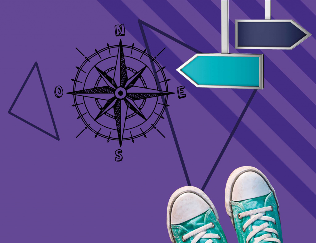 Image pour illustrer l'orientation (panneaux, boussole..)