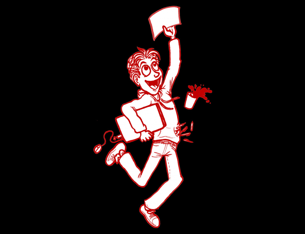 festival Expresso - dessin d'un jeune journaliste