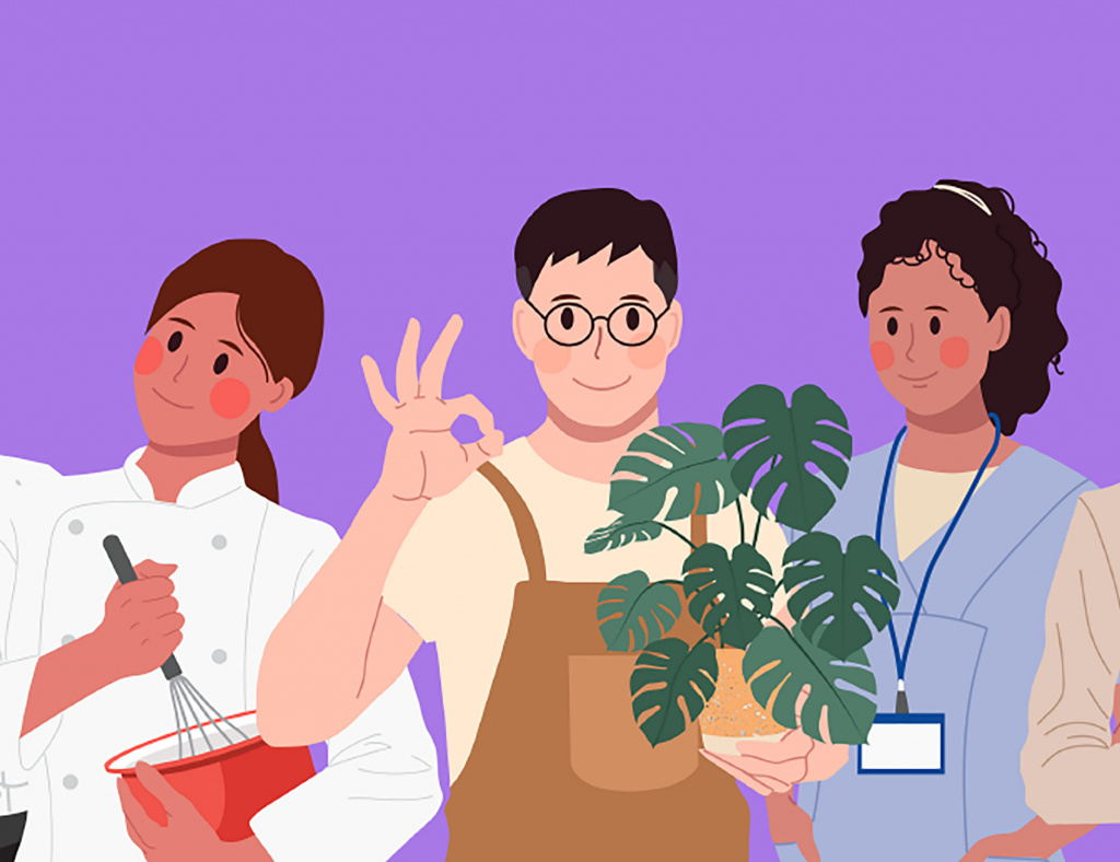 Ambitions et avenir 2024 - illustration - galerie de métiers