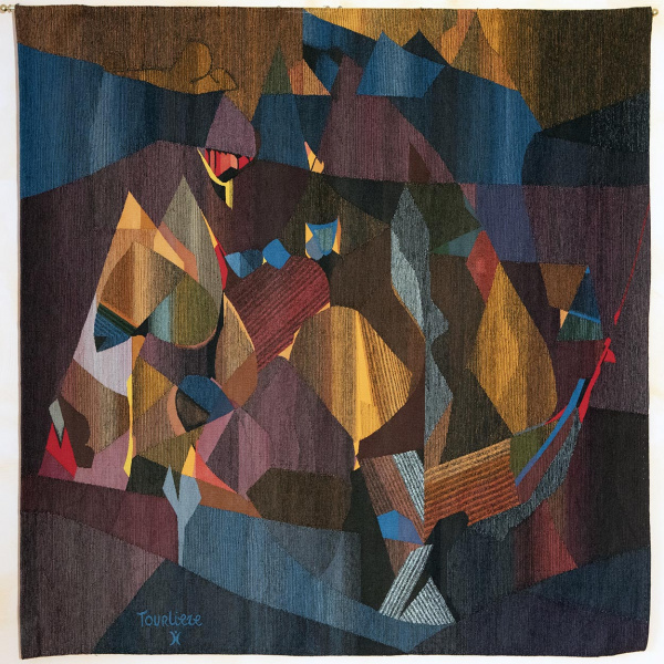 Lycée Eugène-Jamot, Aubusson. Tapisserie La Terre, atelier Goubely, d'après Michel Tourlière.